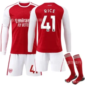 25-26 Arsenal home kit with number