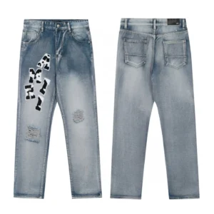 AMIRI Letter-Print Distressed Jeans