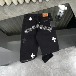 Chrome Heart Cross Print Jeans