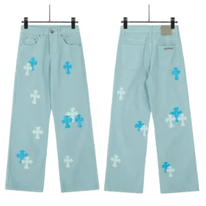 Chrome Hearts Cross-Embroidered Style Jeans