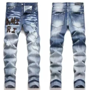 AMIRI Distressed Denim Blue Jeans