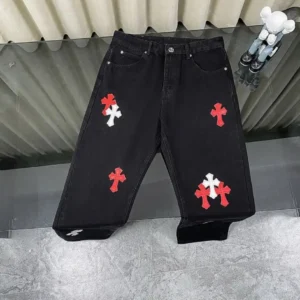 Chrome Heart Cross Trend Black Jeans
