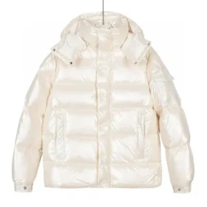Moncler Glossy Fashionable White Down Jacket