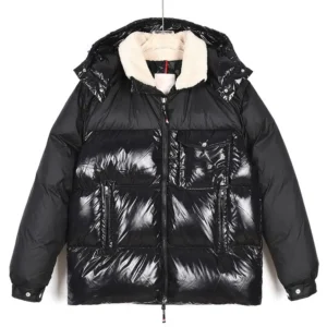 Moncler glossy fashionable black down jacket