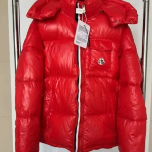 Moncler glossy fashion red down jacket