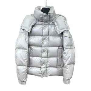 Moncler silver glossy down jacket