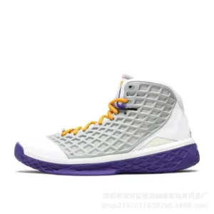 Nike Kobe series high-top athletic white-purple-orange basketball shoes