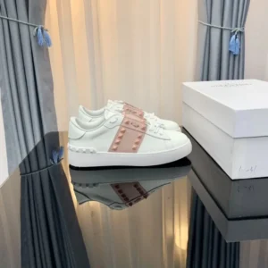 Valentino rivet trendy brand white sneakers