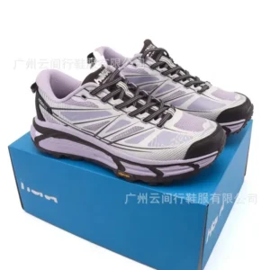 HOKA Cross-country Style Gray-Purple Athletic Shoes