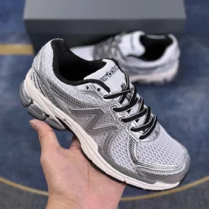 New Balance retro silver-gray sports shoes