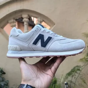 New Balance retro light gray sports shoes