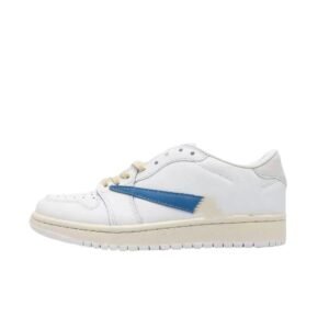 Simple-style white and blue Air Jordan shoes