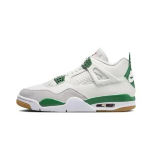 Air Jordan 4 Trendy White-Green Sports Shoes