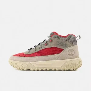 Timberland outdoor style grey-red spliced shoes