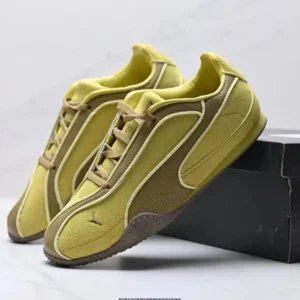 PUMA retro-style yellow-brown sports shoes
