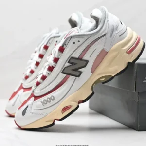 New Balance 1000 Retro Red and White Athletic Shoes