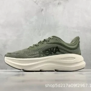 HOKA Bondi series retro military green running shoes