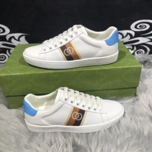 Gucci Double G Stripe Fashionable White Sneakers