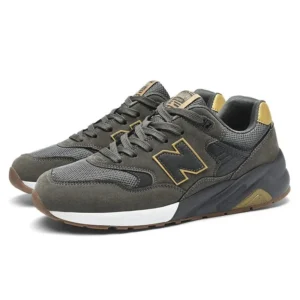 New Balance vintage grey and gold sports shoes