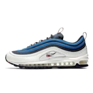 Nike 97 series trendy white and blue sports shoes.