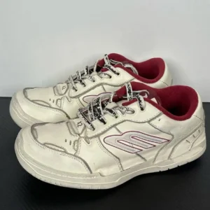 Balenciaga retro-style white and red sports shoes
