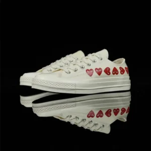 CDG Love Leisure White Canvas Shoes