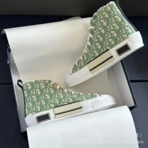Dior high-top trendy green shoes