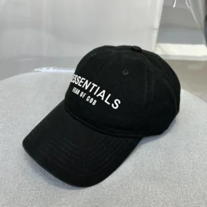 ESSENTIALS Brand Black Baseball Cap