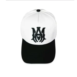 AMIRI Black and White Trendy Baseball Cap