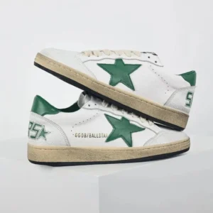 Golden Goose Dirty Star sneakers with green tails