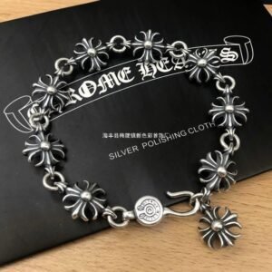 Chrome Hearts Cross Flower Retro Silver Bracelet