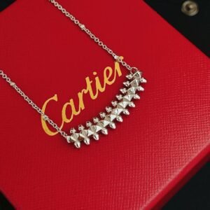 Cartier rivet-style silver necklace