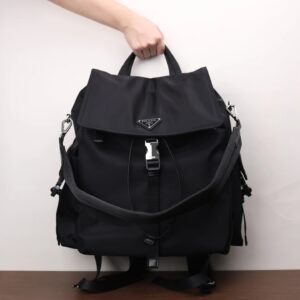 Prada black minimalist style backpack
