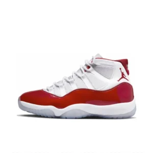 Nike AJ11 High-Top Basketball Shoes in Red and White