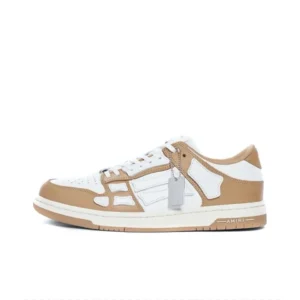 AMIRI Retro-Style White and Brown Skate Shoes