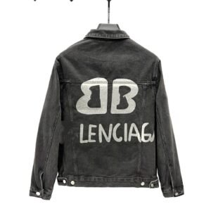 Balenciaga denim-style black coat