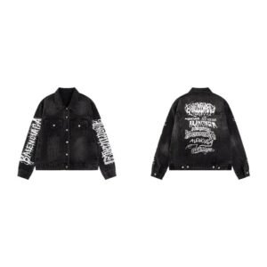 Balenciaga graffiti-style denim jacket