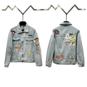 DREW denim graffiti-style jacket