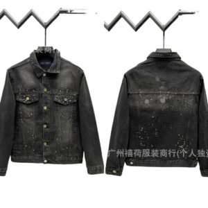LV denim trendy black coat