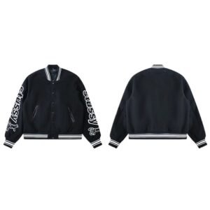 Stussy American retro style black jacket