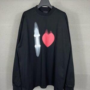 Balenciaga black sweatshirt with heart print