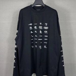 Balenciaga letter-style black sweatshirt