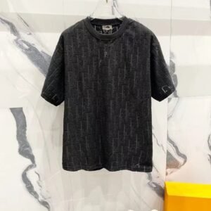 Dior letter-style black T-shirt