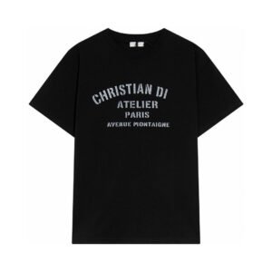 Dior's letter - printed black T - shirt