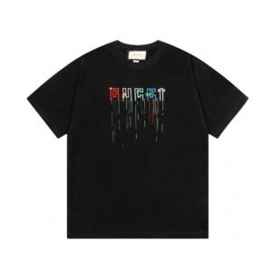 Gucci letter print style black T-shirt
