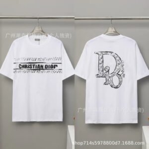 Dior Letter Trendy White T-shirt