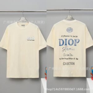 Dior trendy brand off-white short-sleeved shirt