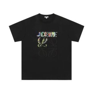 LOEWE black T-shirt with colorful prints