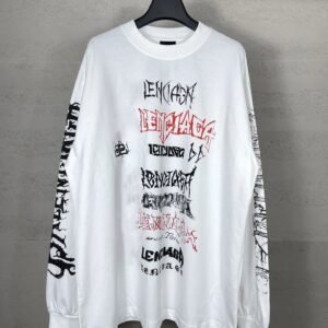 Balenciaga graffiti-style white sweatshirt