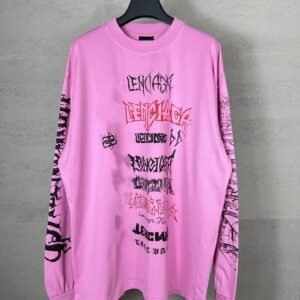Balenciaga graffiti-style pink sweatshirt